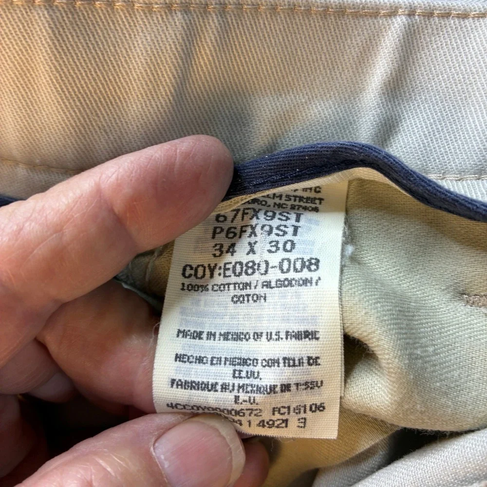 Wrangler Khakis Authentic Mens 33x30 Tan Beige‎ 100% Cotton Straight Leg Pants